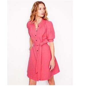 NWT Boden Ada Double Cloth Short Dress Azalea Pink Women's US 10
